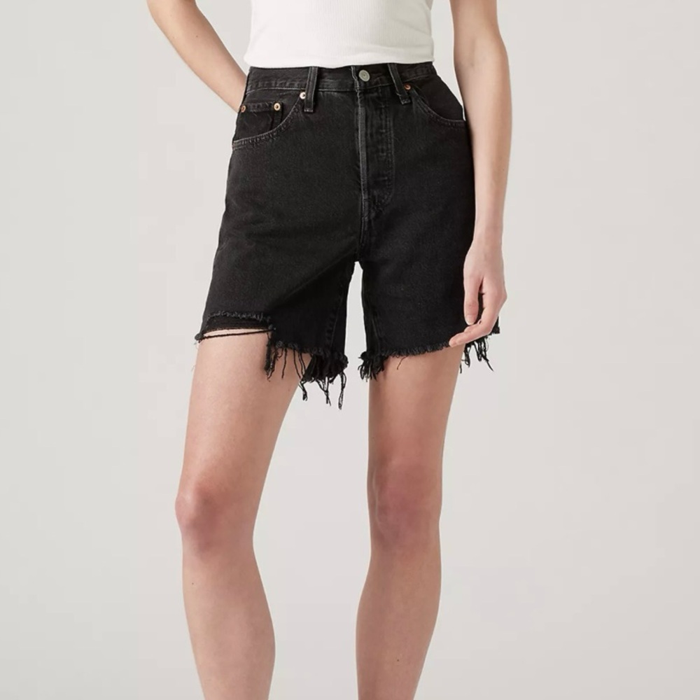Levi’s Premium 501 Mid-Thigh Shorts in Lunar Black wash